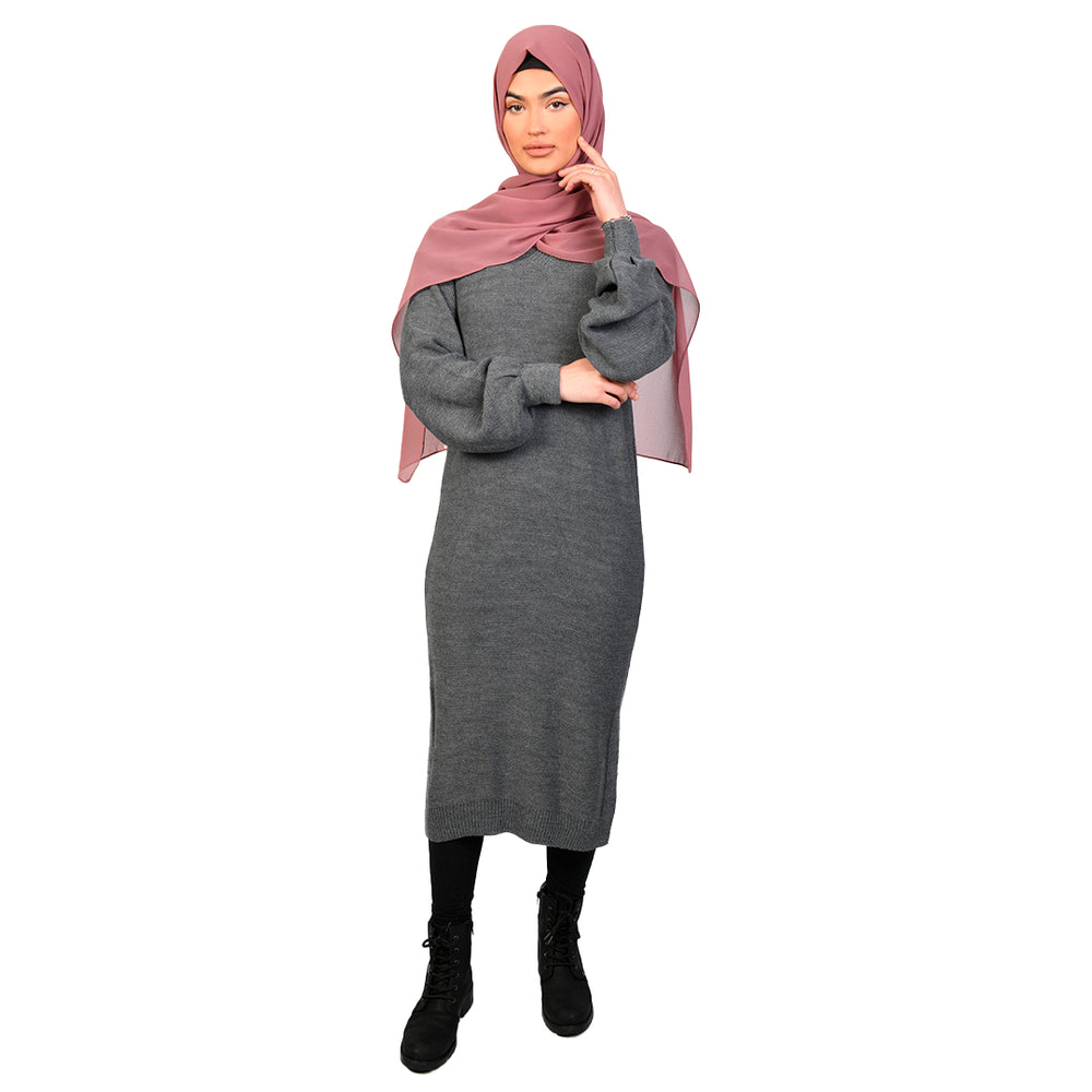 Maysa Knitted Dress Grey