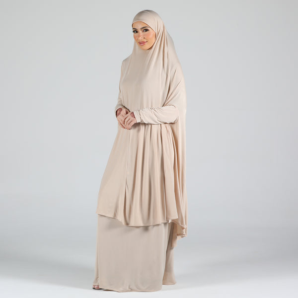 Jersey Jilbab Cream