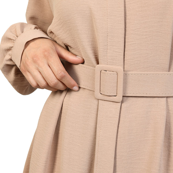Hanna 2 piece belted dress Beige