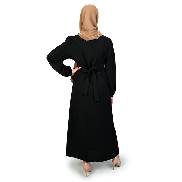 Aleena Gold Belted Maxi Black