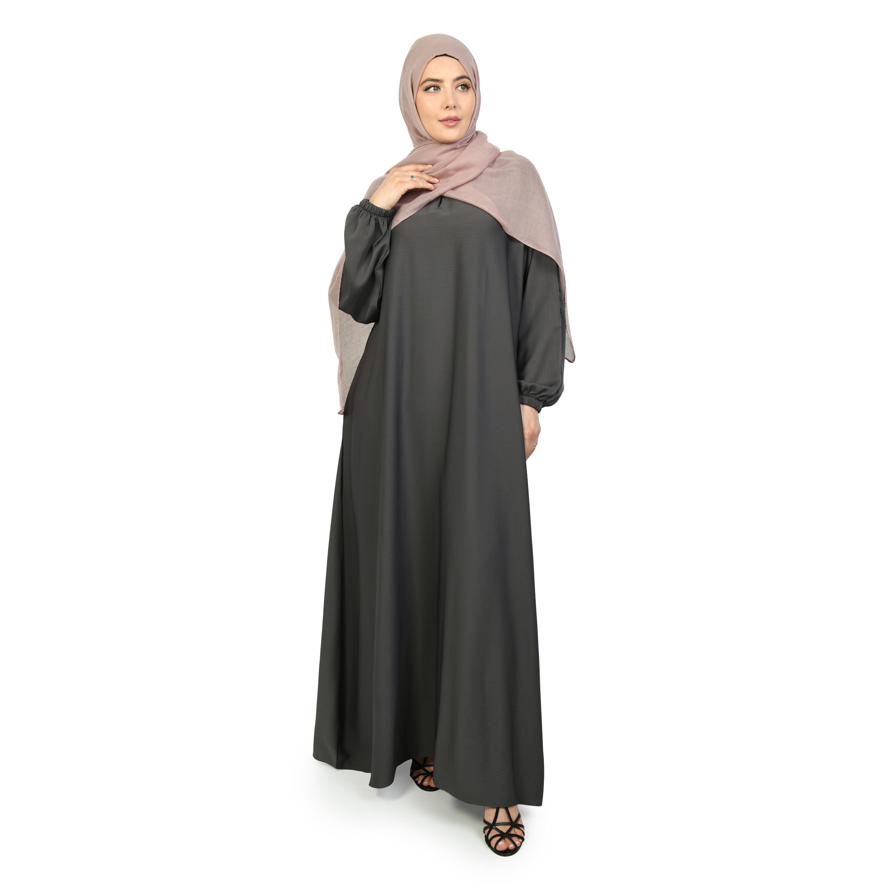 Lina Abaya Grey – Anaya Clothing