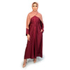 Khizrah Open Belted Abaya Burgundy