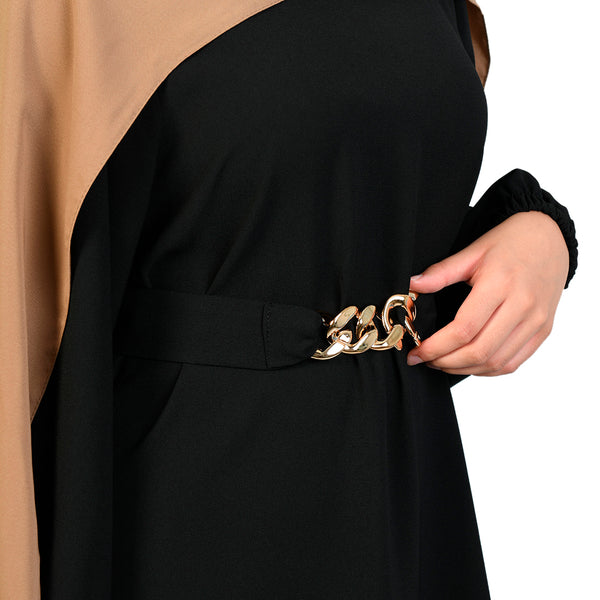 Aleena Gold Belted Maxi Black